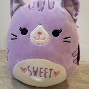 Adorable Purple Squishmallows Cat Plush Named Tabitha
